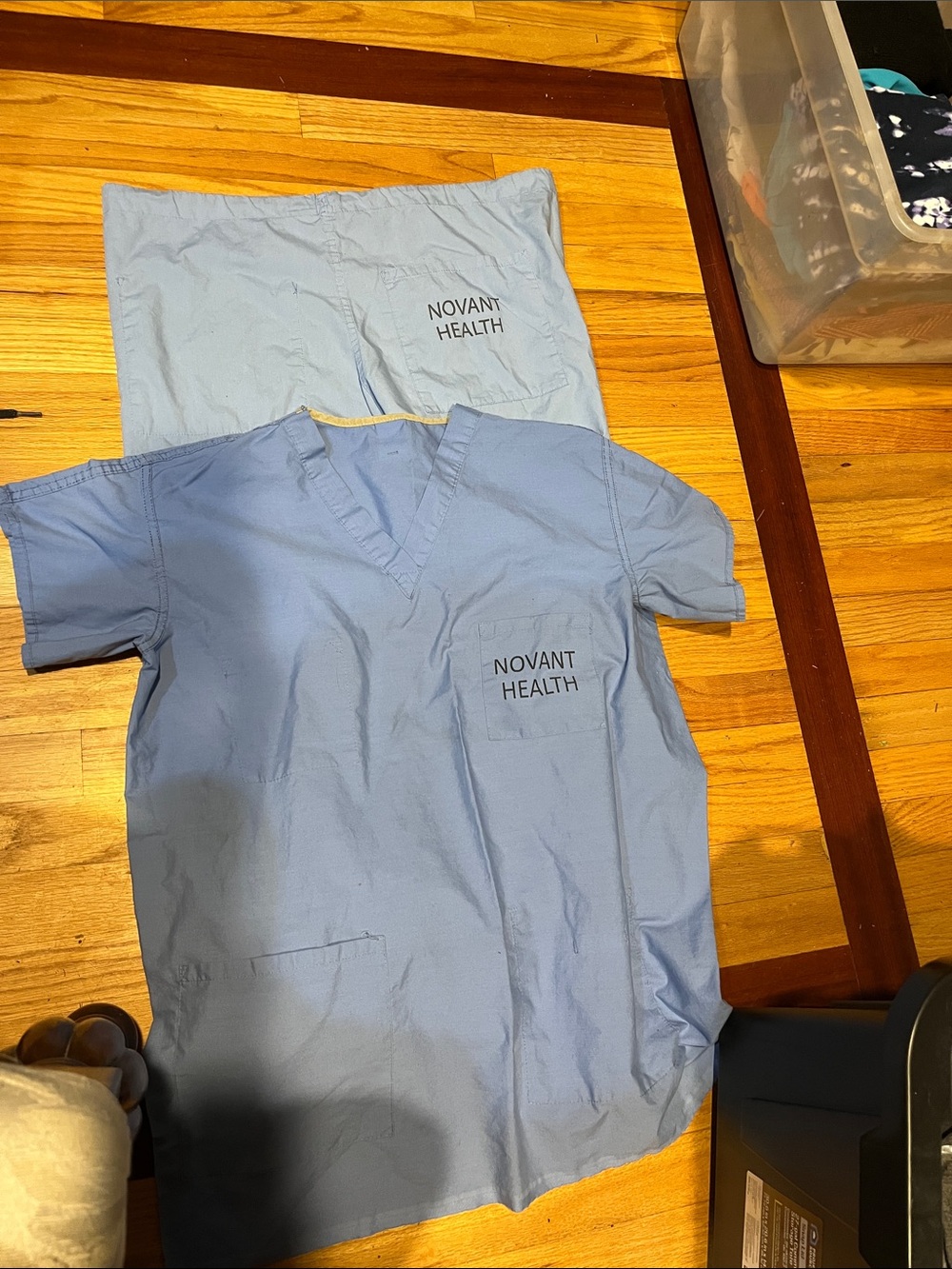 Novant Health Light Blue Medical Scrub Top